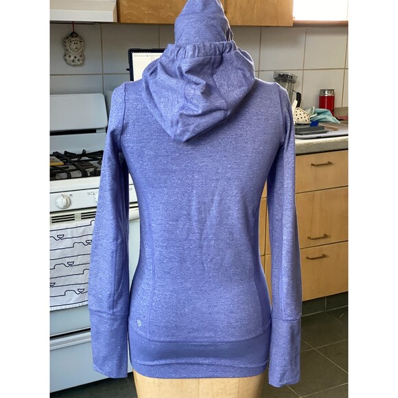 Lululemon Stride Hoodie Front Zip Heathered Purple Active Jacket Size 4 Cuffins - Picture 7 of 12